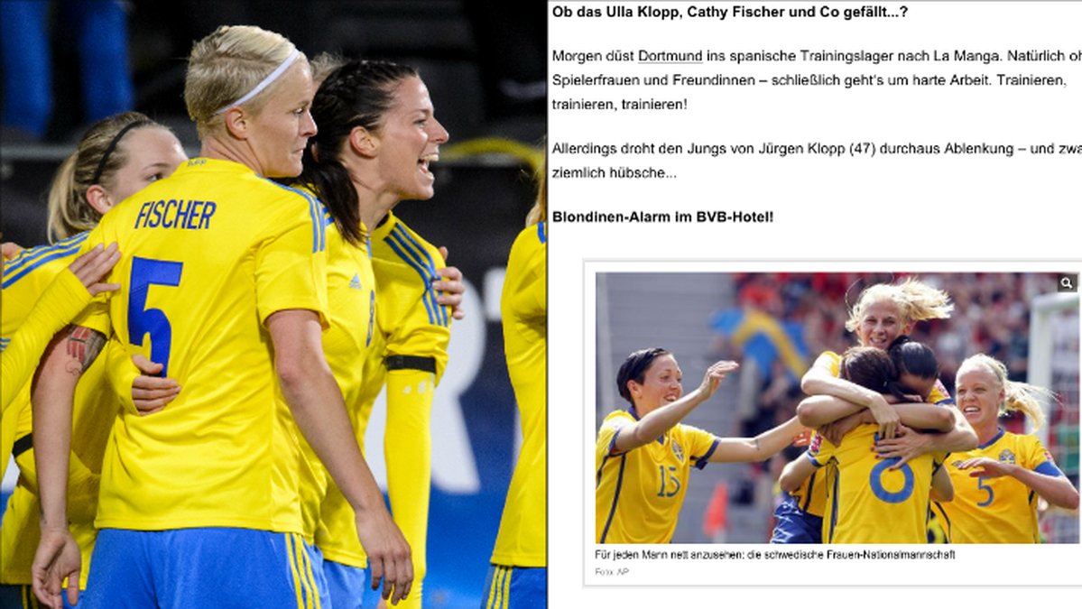 "Blondin-alarm" på Dortmunds hotell enligt tyska Bild. "Blondin-alarmet" är alltså det svenska landslaget. 